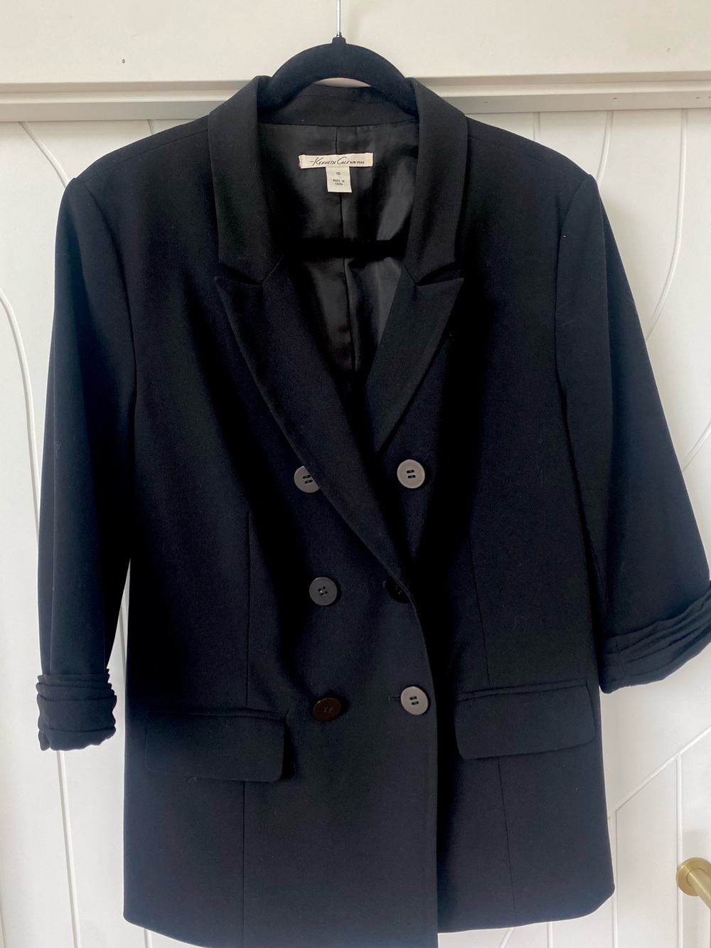 Kenneth Cole New York Black Double-Breasted Blazer